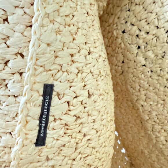 Anthropologie Natural Farmers Market Raffia Tote NWT - Picture 9 of 11